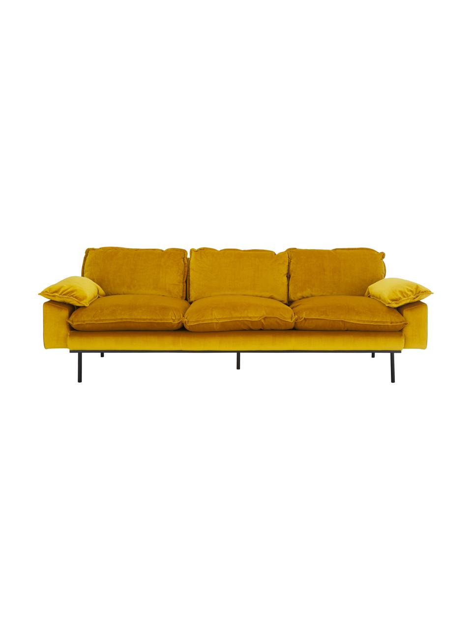 Divano 4 Posti In Velluto Giallo Ocra Retro Westwingnow