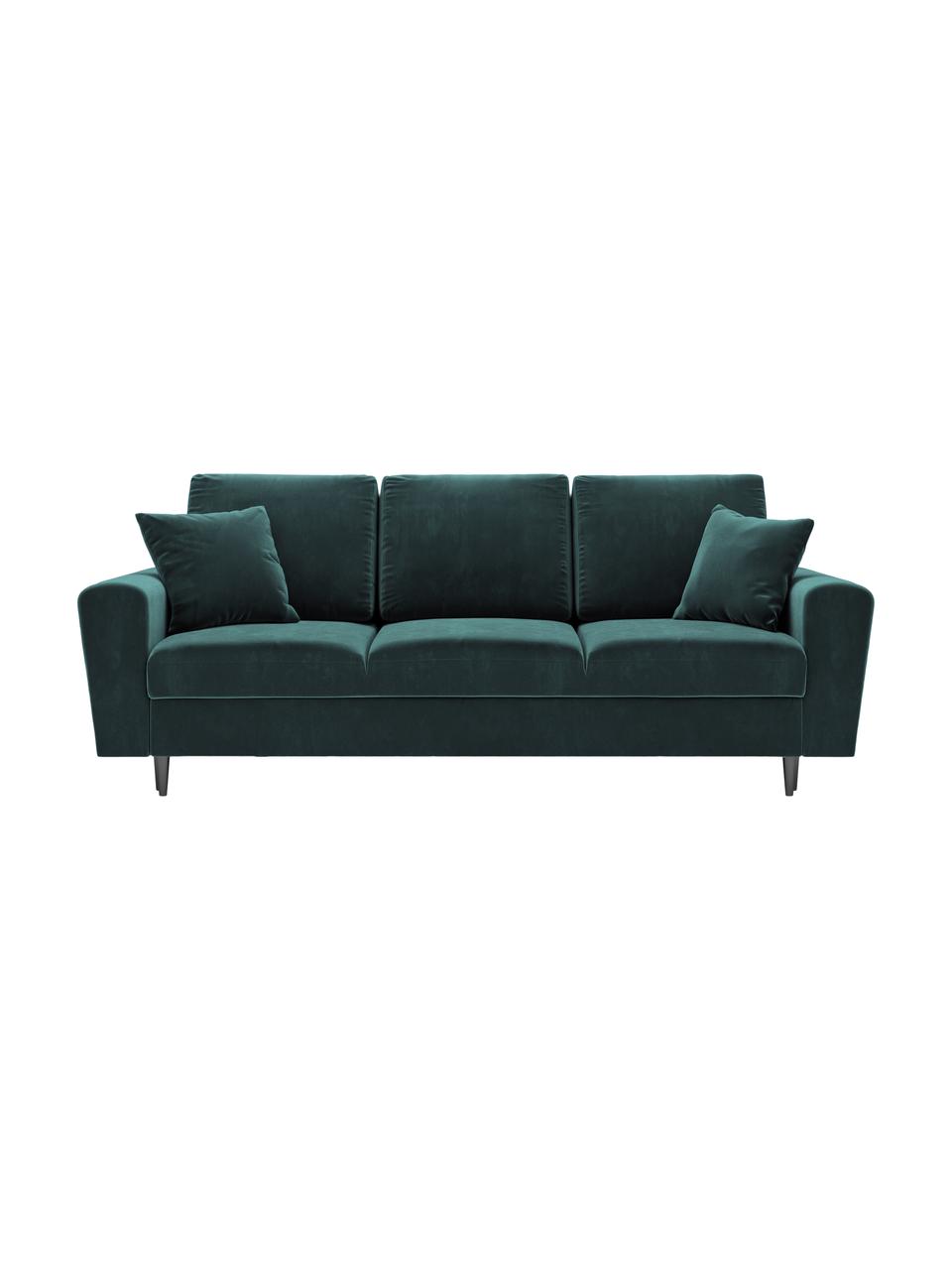 Divano Letto 3 Posti In Velluto Verde Petrolio Con Contenitore Moghan Westwingnow