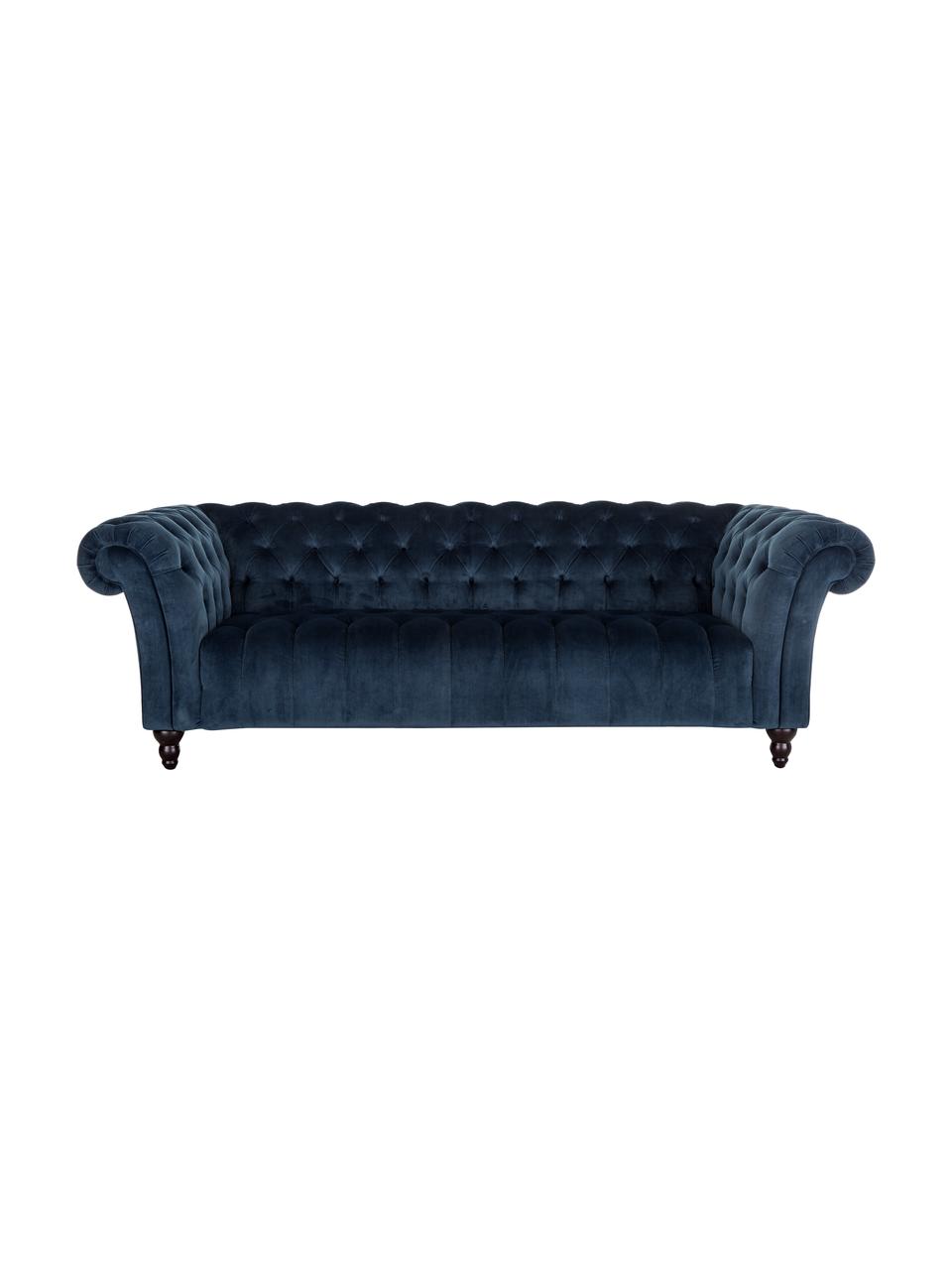 Divano 3 Posti Chesterfield In Velluto Blu Scuro Gladis Westwingnow
