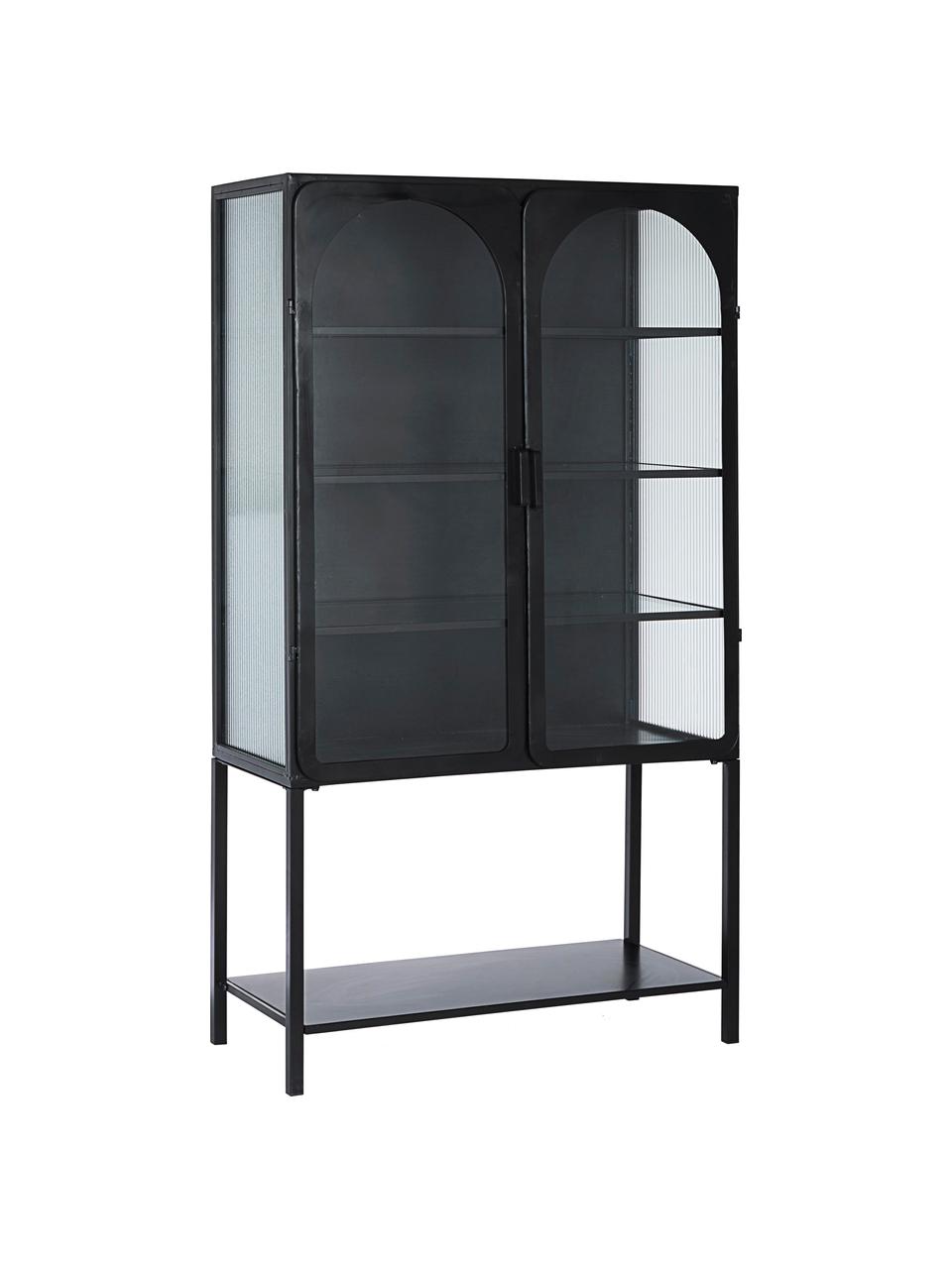 Glasvitrine Nerissa Mit Rillenglas In Schwarz Westwingnow Gibtes zusaetzliche produktkette zu glasvitrine schwarz produkten glasvitrine nerissa mit rillenglas in schwarz