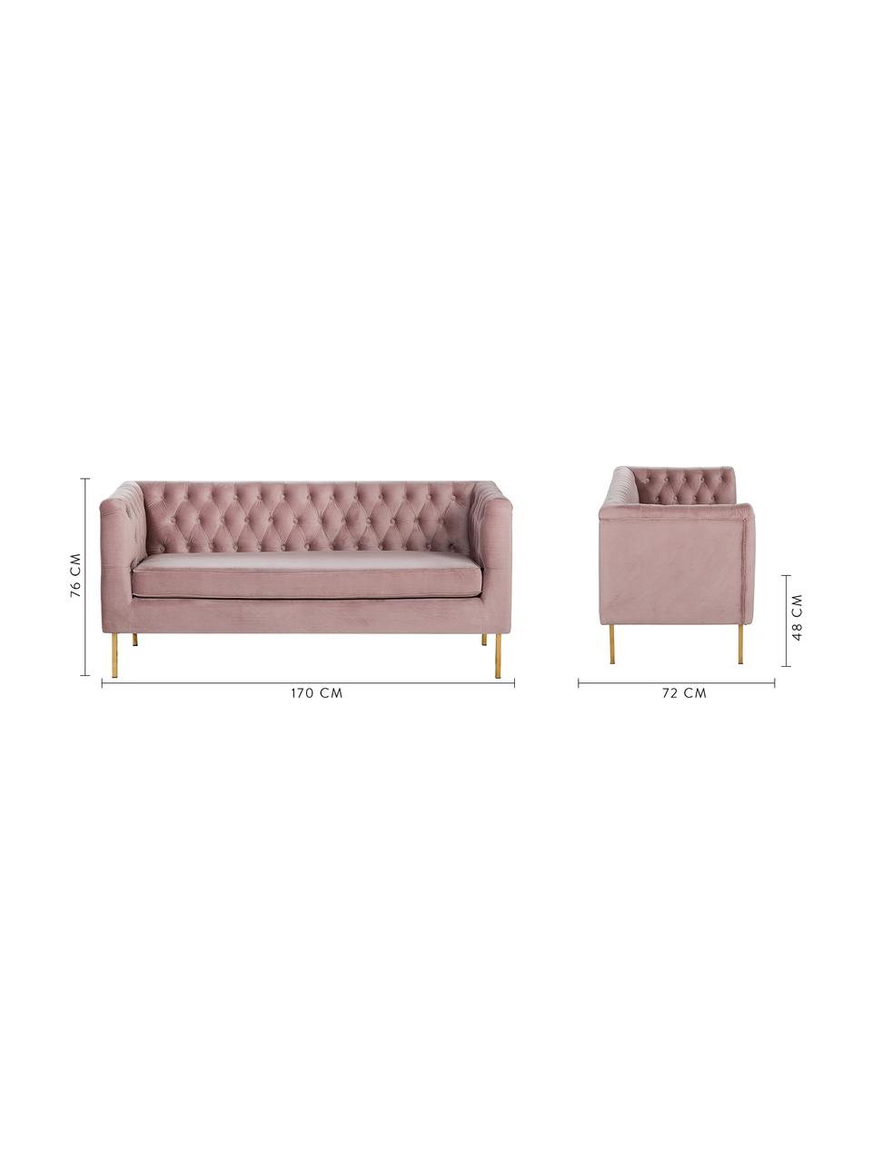Divano Chesterfield 2 Posti In Velluto Rosa Chiara Westwingnow