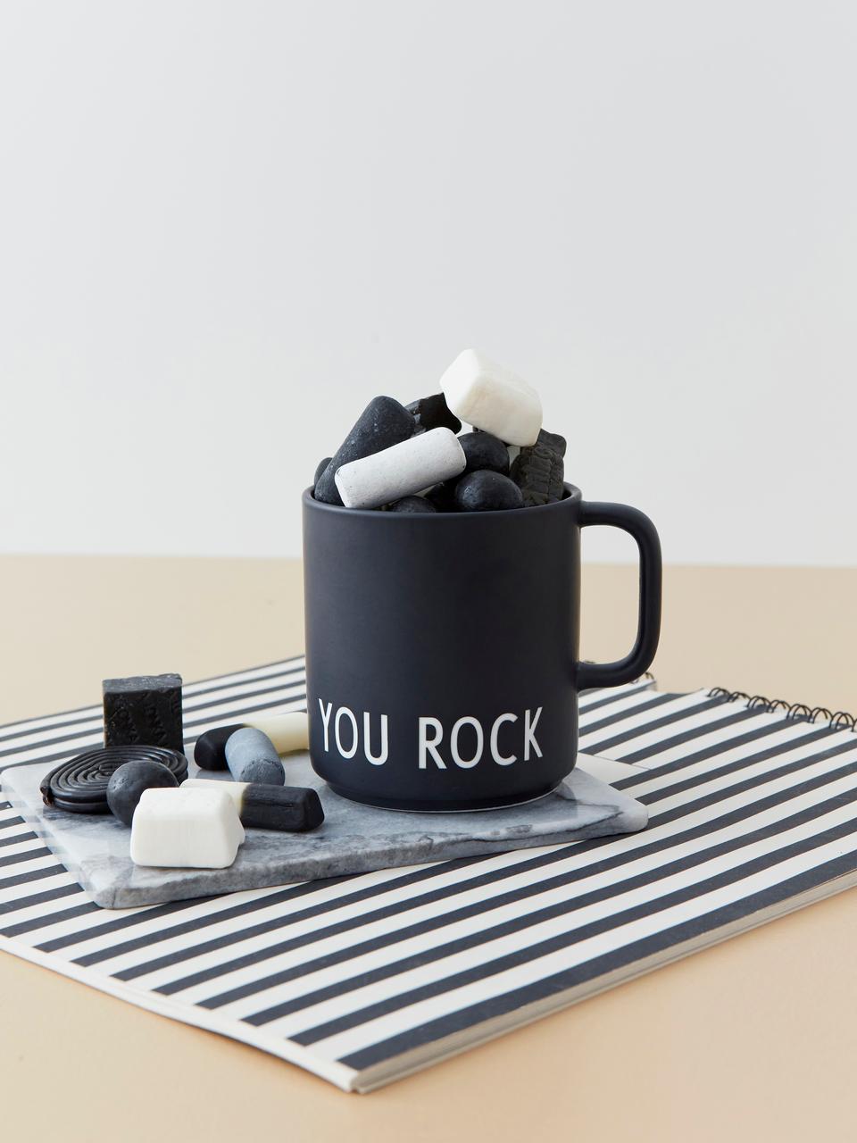 Design Kaffeetasse Favourite You Rock In Schwarz Mit Schriftzug Westwingnow