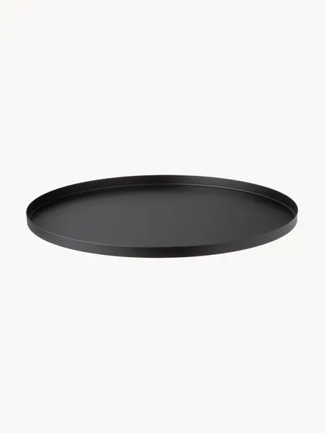 Bandeja redonda decorativa Circle, Acero inoxidable, pintura en polvo, Negro, Ø 40 x Al 2 cm