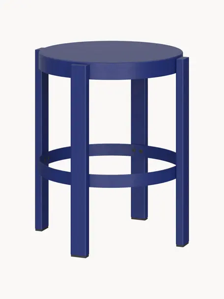 Tabouret en métal Doon, Acier, revêtement par poudre, Bleu roi, Ø 35 x haut. 45 cm