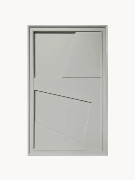 Handgefertigtes Wandobjekt Edge, Rahmen: Holz, satiniert, Grau, B 30 x H 50 cm