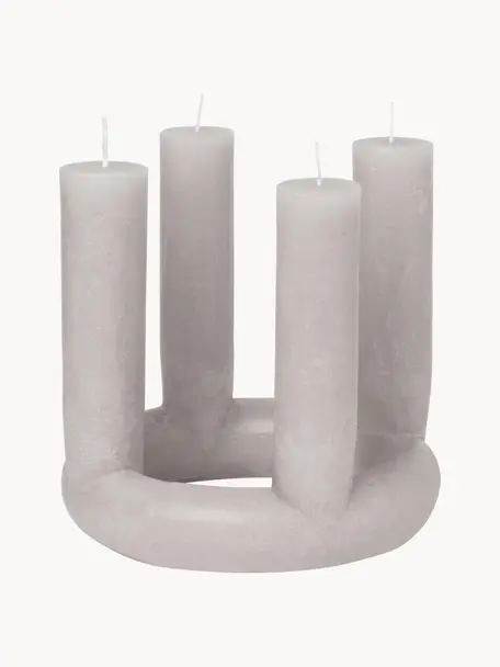 Adventní svíčka Lucia, Vosk, Světle šedá, Ø 20 cm, V 18 cm