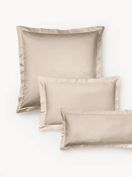 Poszewka na poduszkę z satyny bawełnianej Premium, Beżowy, S 40 x D 80 cm