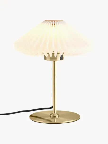 Lampa stołowa Paris, Biały, odcienie złotego, Ø 24 x W 32 cm