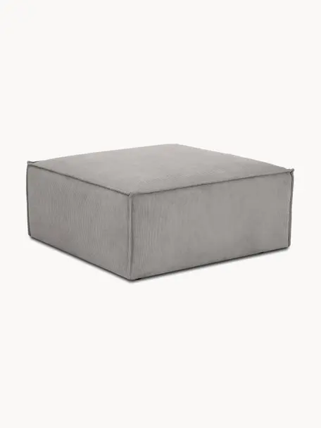 Sofa-Hocker Lennon aus Cord, Bezug: Cord (92 % Polyester, 8 %, Gestell: Massives Kiefernholz FSC-, Cord Hellgrau, B 88 x T 88 cm