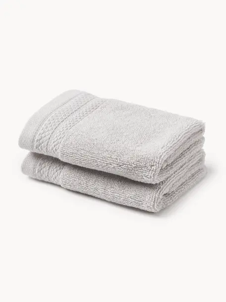 Ręcznik z bawełny organicznej Premium, różne rozmiary, Jasny szary, Ręcznik dla gości, S 30 x D 30 cm, 2 szt.
