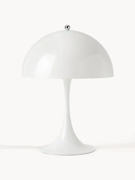 Lampa stołowa LED z funkcją przyciemniania Panthella, W 34 cm, Stelaż: aluminium powlekane, Biała stal, Ø 25 x 34 cm