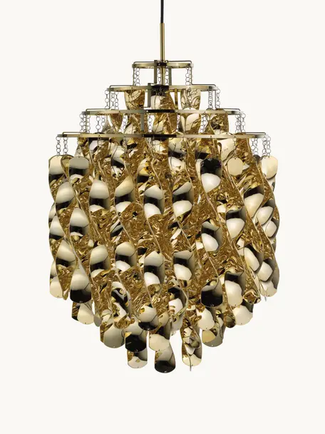 Dizajnové závesné svietidlo Spiral, Odtiene zlatej, Ø 45 x V 60 cm