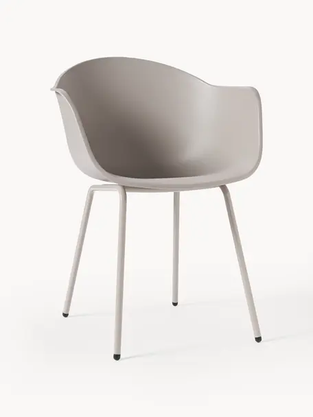 Gartenstuhl Claire, Sitzschale: 65% Kunststoff, 35% Fiber, Beine: Metall, pulverbeschichtet, Grau, B 60 x T 54 cm
