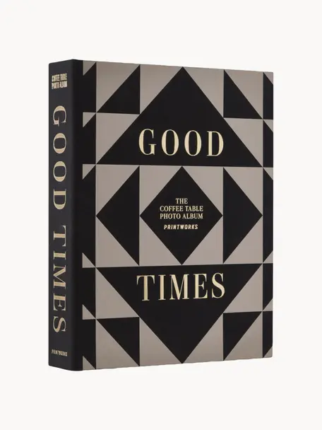 Fotoalbum Good Times, Bezug: Baumwollstoff, Graupappe, Schwarz, Greige, B 33 x H 27 cm