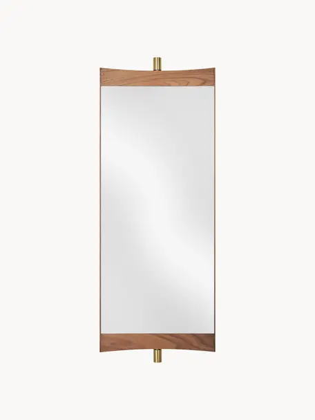 Espejo de pared ajustable Vanity, Espejo: cristal, Madera de nogal, An 28 x Al 74 cm