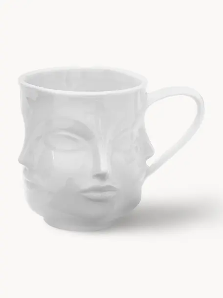 Porzellan-Tasse Dora Maar, Porzellan, Weiß, B 14 x H 11 cm, 170 ml