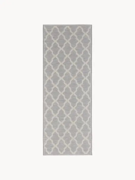 Alfombra de interior/exterior Heaven, Gris plata, crema, An 76 x L 200 cm