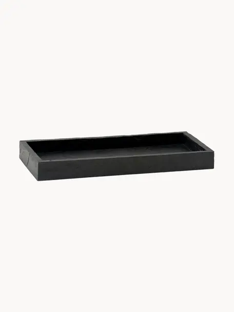 Bandeja decorativa en look pizarra Slate, Poliresina en aspecto pizarra, Negro, L 26 x An 12 cm