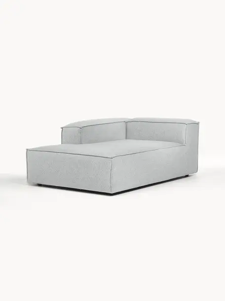 Chaise longue hoekmodule Lennon, Bekleding: 100% polyester De slijtva, Frame: massief grenenhout, multi, Poten: kunststof Dit product is , Geweven stof grijs, B 119 x D 180 cm, hoekdeel links