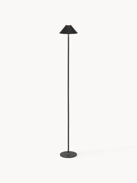 Malá prenosná stojacia LED lampa Hygge, Potiahnutý kov, Čierna, V 134 cm