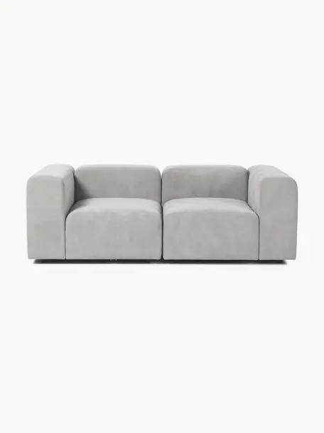 Modulares Sofa Lena (3-Sitzer), Bezug: Webstoff (88% Polyester, , Gestell: Kiefernholz, Schichtholz,, Füße: Kunststoff, Webstoff Hellgrau, B 209 x T 106 cm
