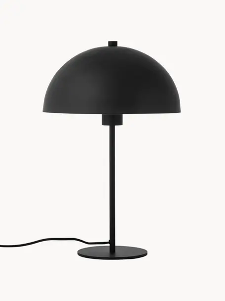 Lámpara de mesa Matilda, Pantalla: metal con pintura en polv, Cable: tela, Negro, Ø 29 x Al 45 cm