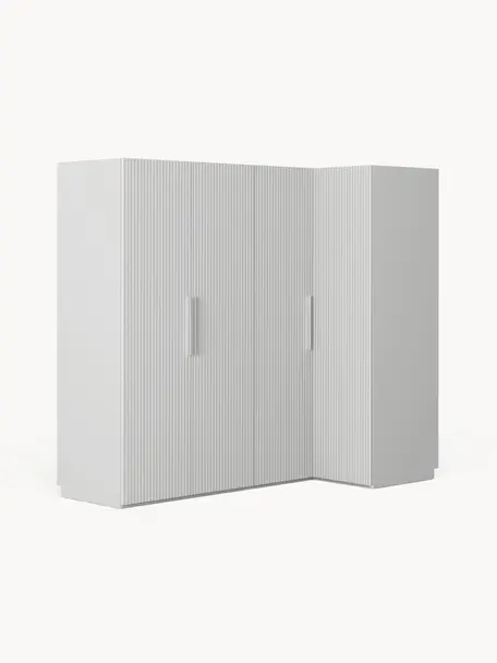 Armoire d'angle modulaire Simone, larg. 215 cm, plusieurs variantes, Bois, gris, Basic Interior : larg. 215 x haut. 200 cm, avec module d'angle