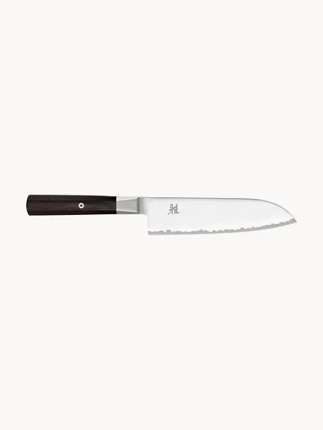 Nôž Santoku Miyabi, Odtiene striebornej, tmavé drevo, D 33 cm