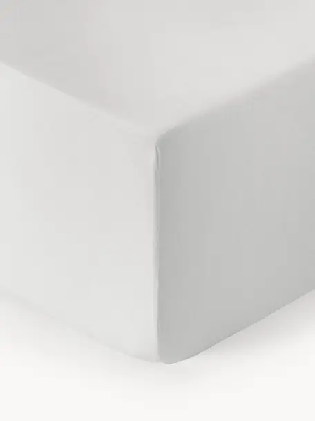 Boxspring hoeslaken Biba, flanel, Weeftechniek: flanel, Lichtgrijs, B 200 x L 200 cm, H 35 cm