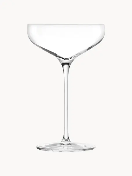Copas pompadour de champán de cristal Swing, 6 uds., Cristal, Transparente, Ø 12 x Al 18 cm, 300 ml