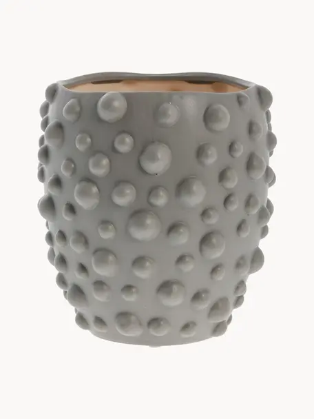 Cache-pot céramique Doelle, haut. 20 cm, Céramique, Gris, Ø 20 x haut. 20 cm