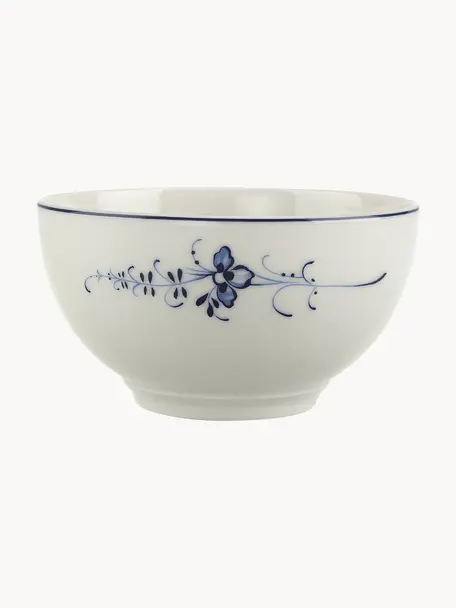 Cuenco de porcelana Vieux Luxembourg, Porcelana Premium, Blanco, azul real, Ø 14 x Al 8 cm
