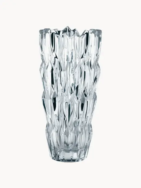 Kristallglas-Vase Quartz, H 26 cm, Kristallglas, Transparent, Ø 12 x H 26 cm