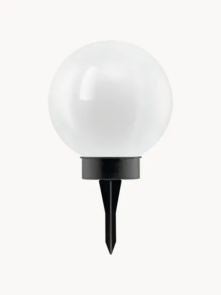 Solar-Bodenleuchte Zindy, Lampenschirm: Kunststoff, Weiß, Schwarz, Ø 20 x H 40 cm