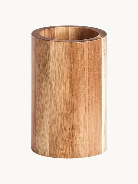 Porta spazzolini in legno di acacia Wood, Legno di acacia, Legno d'acacia, Ø 7 x Alt. 11 cm