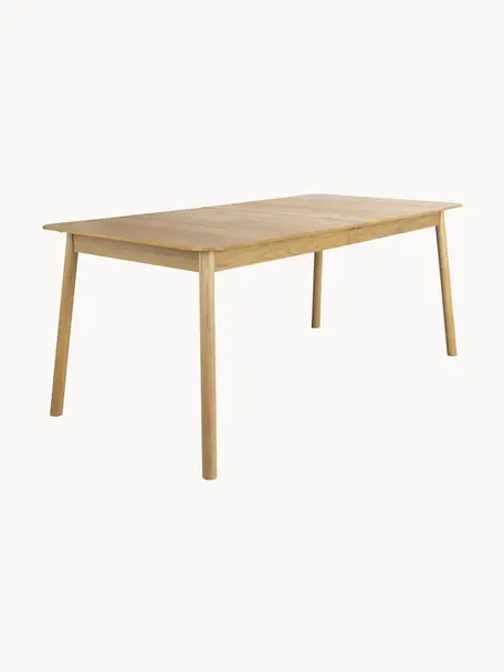 Mesa de comedor extensible de madera de fresno Glimps, 180- 240 x 90 cm, Patas: madera de fresno maciza, Tablero: de fibras de densidad med, Madera de fresno, An 180/240 x F 90 cm