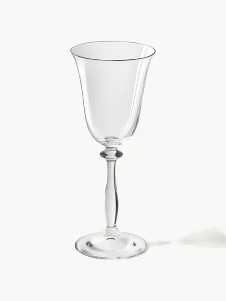 Copas de vino blanco Lacey, 4 uds., Vidrio de cristal, Transparente, Ø 7 x Al 25 cm, 200 ml