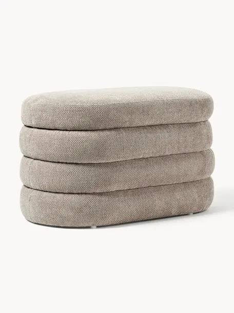 Kleine Polsterbank Alto mit Stauraum, Bezug: 96 % Polyester, 4 % Acryl, Gestell: Kiefernholz, Sperrholz Di, Webstoff Taupe, B 82 x T 47 cm