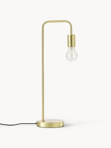 Lámpara de escritorio grande de metal Flow, Cable: cubierto en tela, Latón, An 18 x Al 57 cm