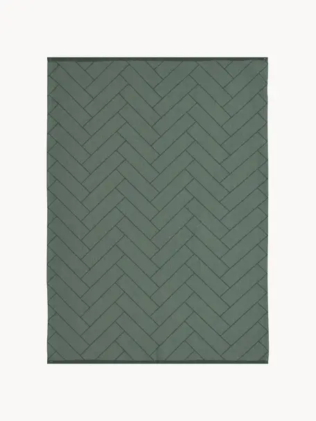 Baumwoll-Geschirrtücher Tiles, 2 Stück, 100% Baumwolle, Grüntöne, B 18 x L 26 cm