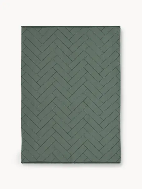 Baumwoll-Geschirrtücher Tiles, 2 Stück, 100 % Baumwolle, Dunkelgrün, B 50 x L 70 cm