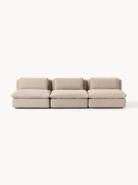 Modulares Sofa Felix (3-Sitzer), Bezug: 100 % Polyester Der strap, Gestell: Massives Kiefern- und Fic, Füße: Kunststoff Dieses Produkt, Webstoff Beige, B 300 x T 110 cm