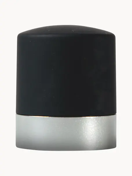 Bouchon pour bouteille Axel, 2 pièces, Plastique, métal, Noir, couleur argentée, Ø 4 x haut. 5 cm