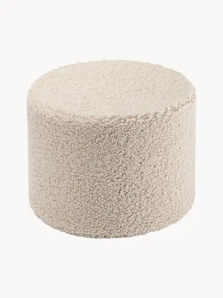 Kinder-Pouf Sugar aus Teddy, Ø 40 cm, Bezug: Teddy (100 % Polyester), Teddy Hellbeige, Ø 40 x H 25 cm