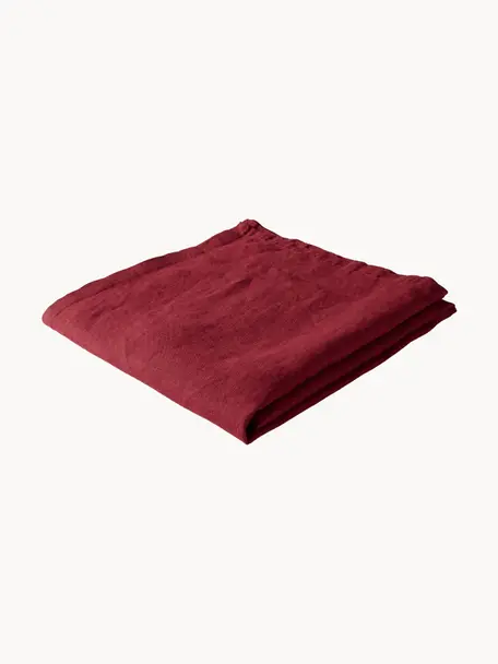 Linnen tafelkleed Pembroke in rood, 100% linnen, Rood, Voor 4 - 6 personen (B 140 x L 140 cm)