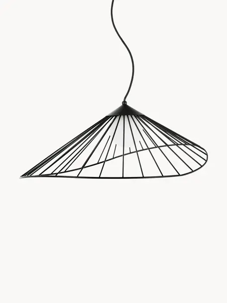 Design hanglamp Silvan, Lampenkap: glas, Zwart, B 92 x H 32 cm
