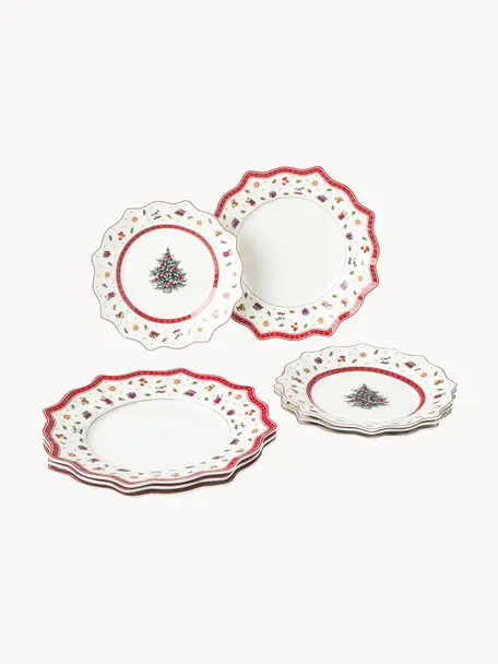 Service de table en porcelaine Delight, 4 personnes (8 élém.), Porcelaine Premium, Blanc, vert, rouge, 4 personnes (8 élém.)