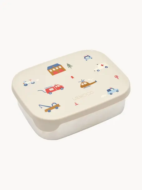 Lunchbox Arthur, 18/8 Edelstahl, Silikon, Off White, Hellbeige, B 17 x H 6 cm