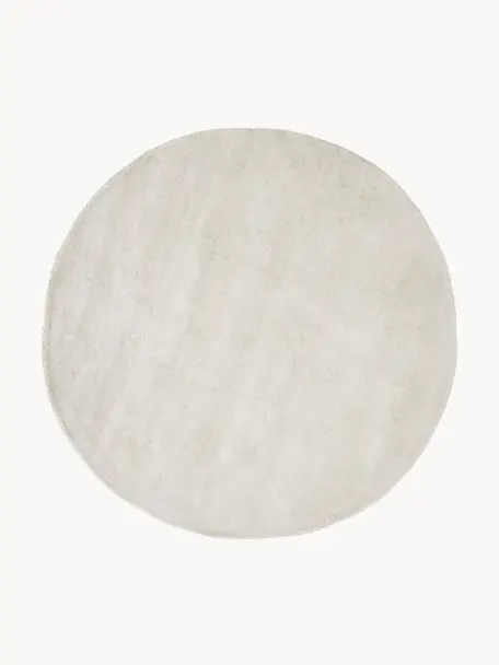 Okrúhly ručne tkaný koberec z viskózy Jane, Svetlosivá, Ø 300 cm (veľkosť XXL)