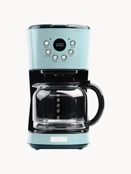Koffiemachine Drip, Pot: glas, Turquoise, mat, zilverkleurig, B 28 x H 36 cm